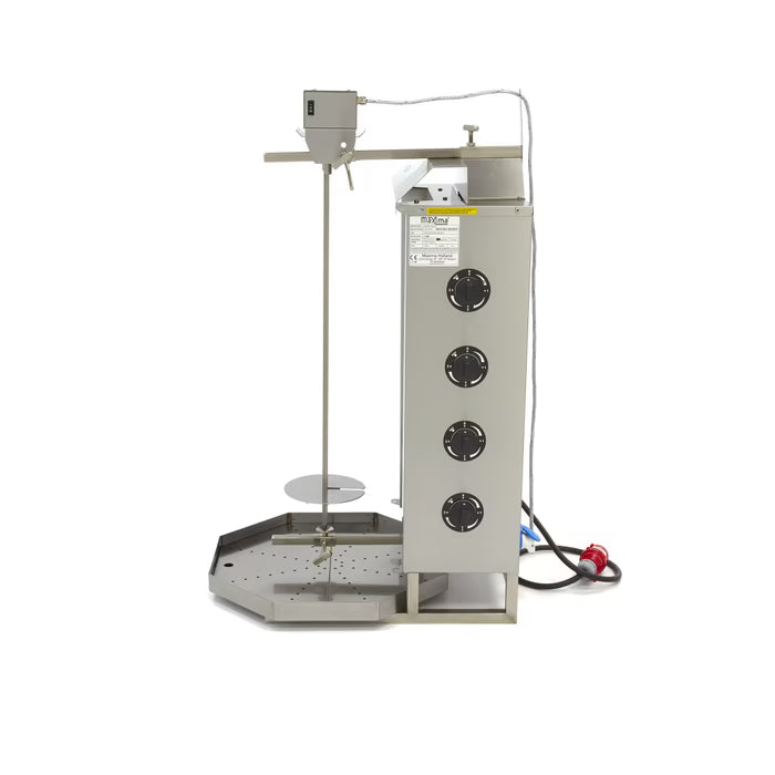 Elektrisk kebabgrill - 4 brännare - 50 kg kött MAXIMA