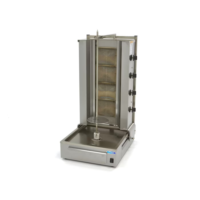 Kebabgrill Gas - 4 brännare - 70 kg kött MAXIMA