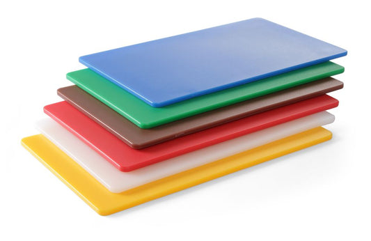 Skärbrädor HACCP GN 1/1 - set med 6 färger, HENDI, 6 st., 530x325mm, Rektangulära