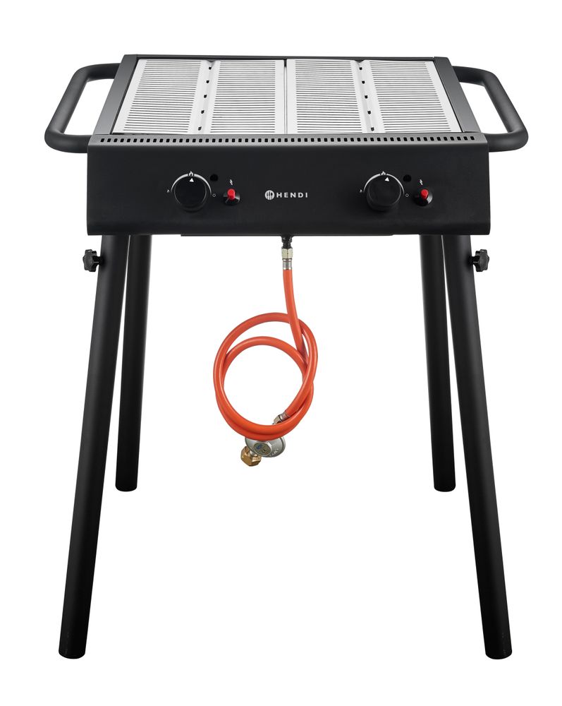 Xantos svart gasgrill, HENDI, svart, 9,5 kW, 770x710x(H)870mm