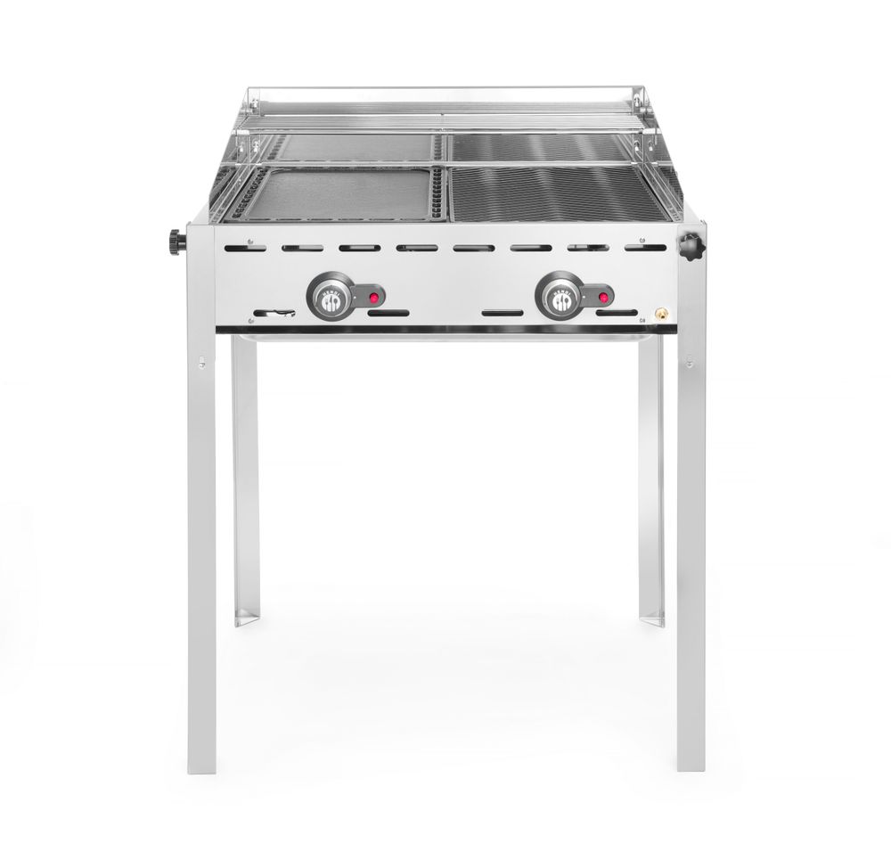 Green Fire med 2 brännare, HENDI, Profi Line, Emaljerad gjutjärns Gastronorm 1/1 stekpanna och galler, 11,6 kW, 740x615x(H)825 mm