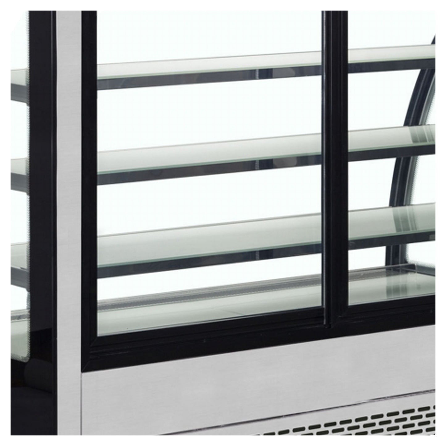 LPD1500C/BLACK - Kylda displaykylbänkar - Kyld displaydisk med front och lock i välvt glas