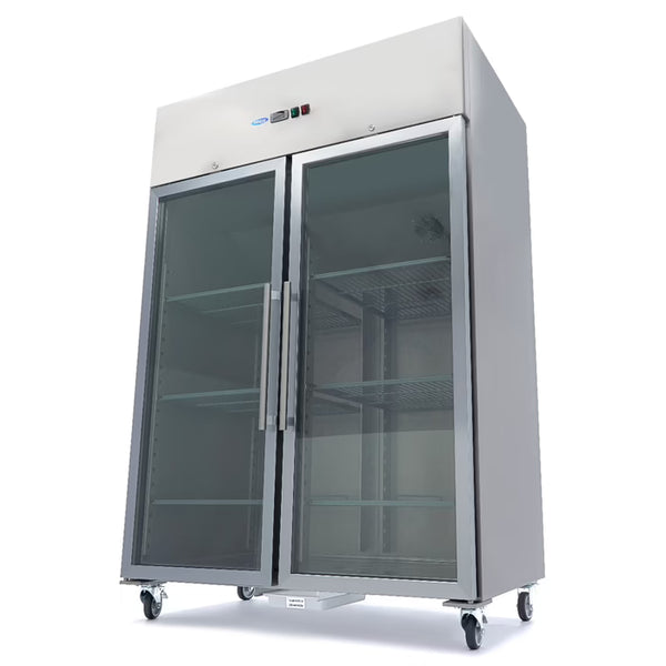MAXIMA Displaykyl 1200L - 6 justerbara hyllor - Rostfritt stål