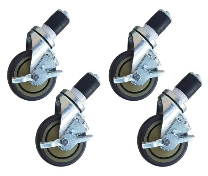 MAXIMA Hjul till arbetsbord - 12,7 cm - 4 st (med bromsar)