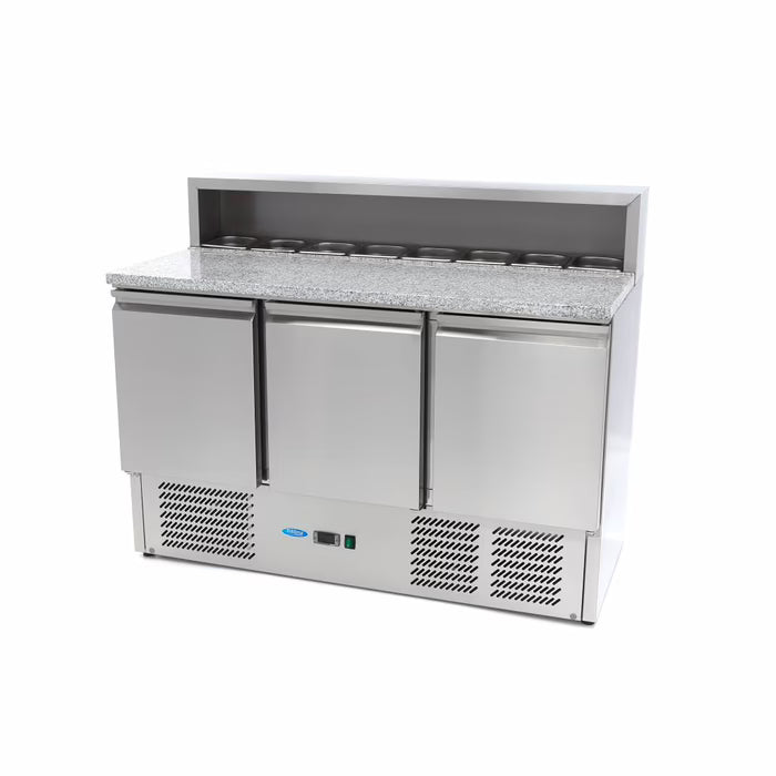 MAXIMA Pizzabänk med 3 dörrar 136,5cm - 400L