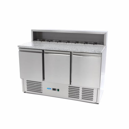 MAXIMA Pizzabänk med 3 dörrar 136,5cm - 400L