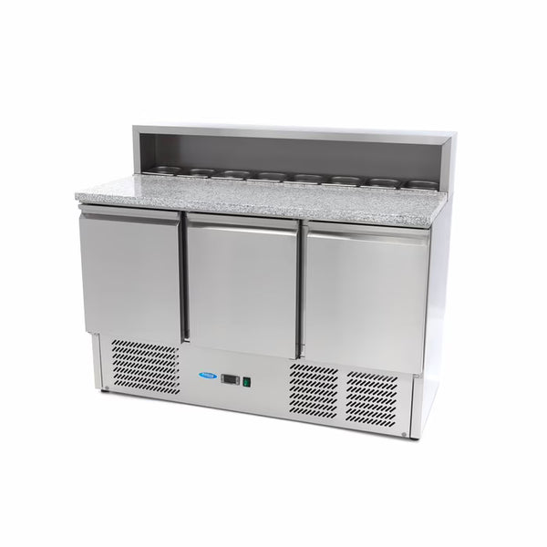 MAXIMA Pizzabänk med 3 dörrar 136,5cm - 400L