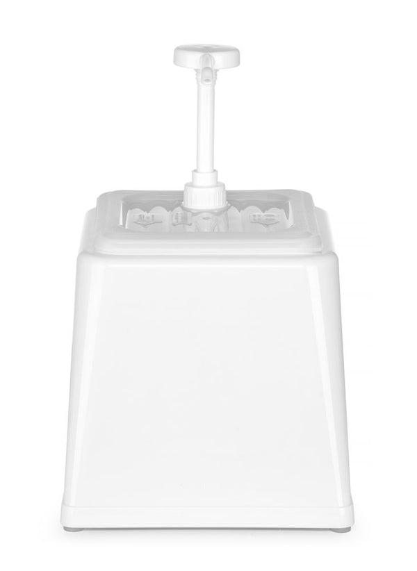 Hendi Såsdispenser med pump, 2,5L, Vit, 230x210x(H)327mm