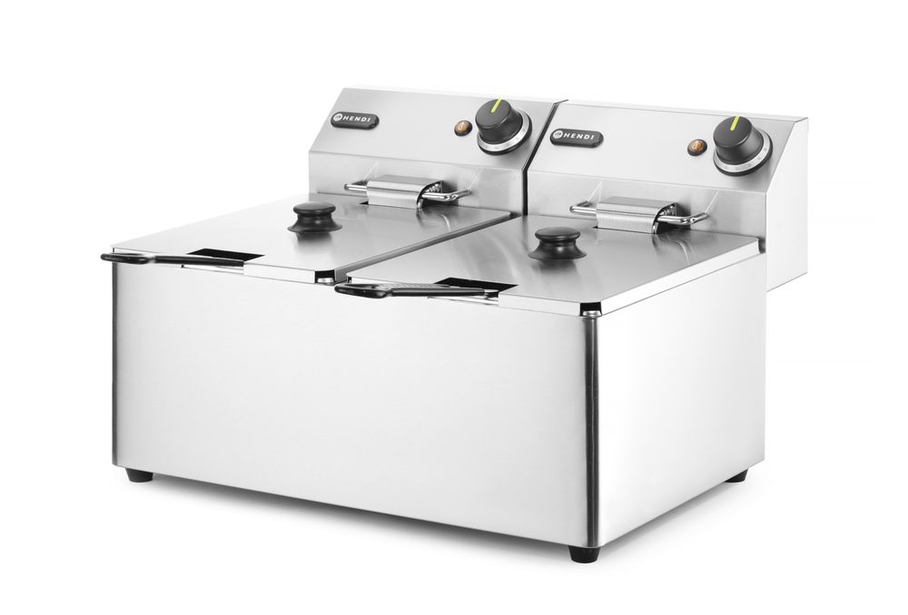 Hendi Fritös Kitchen Line - 2x 8L, Kitchen Line, 16L, 230V/7000W, 542x430x(H)351mm