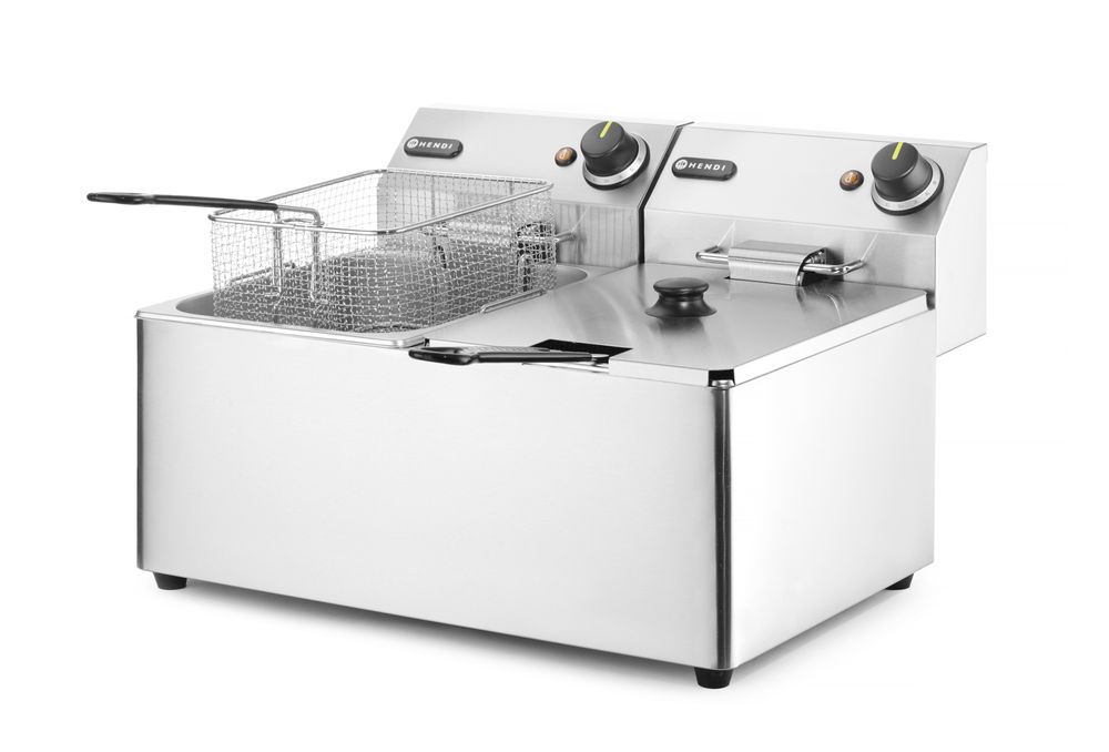 Hendi Fritös Kitchen Line - 2x 8L, Kitchen Line, 16L, 230V/7000W, 542x430x(H)351mm
