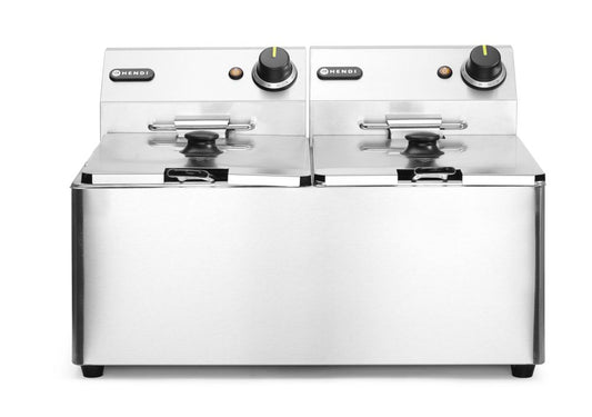 Fritös Kitchen Line - 2x 8L, HENDI, Kitchen Line, 16L, 230V/7000W, 542x430x(H)351mm