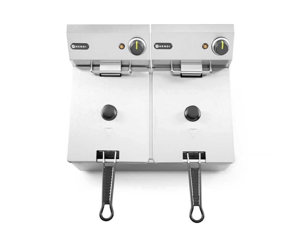 Hendi Fritös Kitchen Line - 2x 8L, Kitchen Line, 16L, 230V/7000W, 542x430x(H)351mm