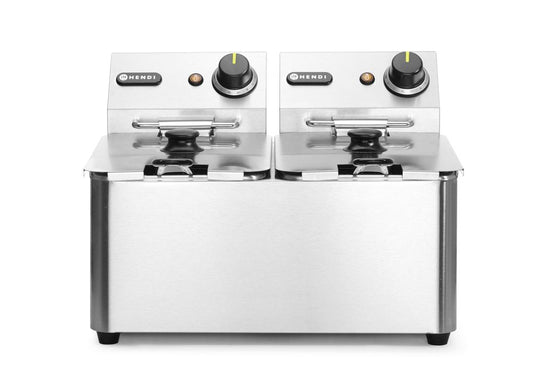 Fritös Kitchen Line - 2x4L, HENDI, Kitchen Line, 8L, 230V/6000W, 470x380x(H)315mm