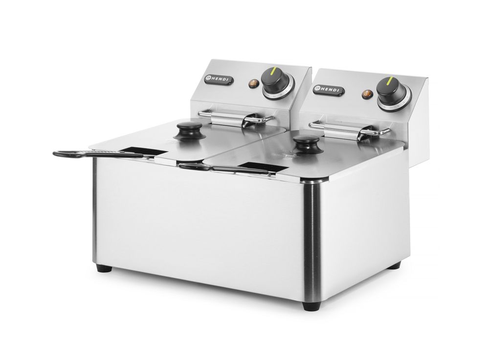 Hendi Fritös Kitchen Line - 2x4L, Kitchen Line, 8L, 230V/6000W, 470x380x(H)315mm