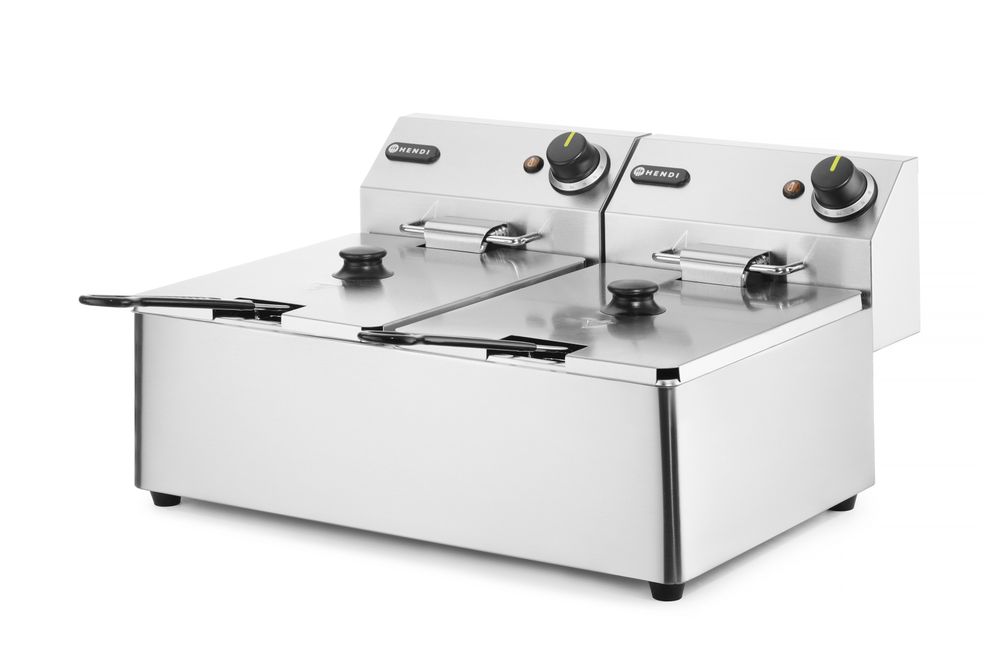 Hendi Fritös Kitchen Line - 2x 6L, Kitchen Line, 12L, 230V/6600W, 550x430x(H)305mm