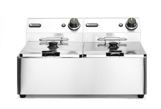 Fritös Kitchen Line - 2x 6L, HENDI, Kitchen Line, 12L, 230V/6600W, 550x430x(H)305mm