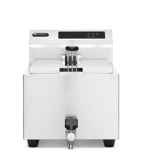 HENDI Fritös med avtappningskran digital, Profi Line, 8L, 230V/3500W