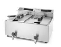 Hendi Fritös med avtappningskran digital, Profi Line, 2 x 8 l, 230V/7000W