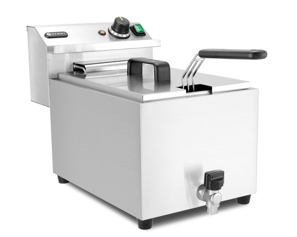 Hendi Fritös XL med avtappningskran, Profi Line, 10L, 400V/6600W, 300x585x(H)377mm