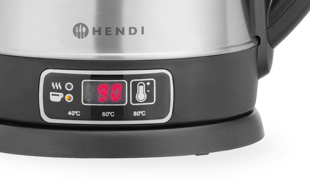 Hendi Sladdlös vattenkokare med temperaturkontroll, 1,8L, 230V/1800W, 230x165x(H)255mm