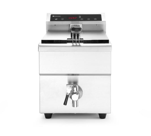 HENDI Induktionsfritös med avtappningskran, 8L,  230V/3500W