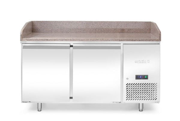 Arktic Pizzakylbord med granitbänkskiva, 2 dörrar, 250L, Granit, 230V/250W, 1510x800x(H)875mm