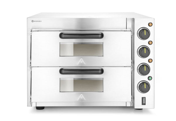 Hendi Dubbeldäckad pizzaugn 3000W, Silver, 230V/3000W, 580x560x(H)435mm