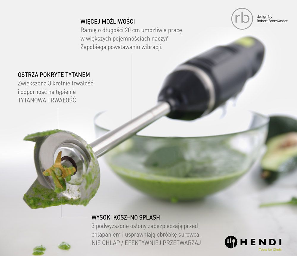 Hendi Stavmixer BLEND, designad av Robert Bronwasser, 220-240V/250W, ⌀71x(H)450mm