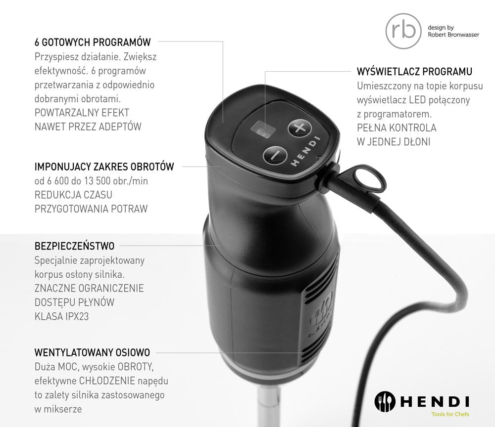 Hendi Stavmixer BLEND, designad av Robert Bronwasser, 220-240V/250W, ⌀71x(H)450mm