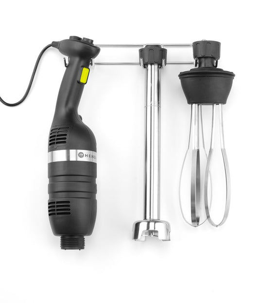 Set: Stavmixer 350 med variabel hastighet + visp + väggmonterat galler, HENDI, Kitchen Line, Svart, 230V/350W, 110x324x(H)816mm