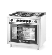 Hendi Gasspis - 5 brännare med elektrisk ugn, Kitchen Line, 230V/2900W, 14,3kW