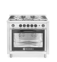 Hendi Gasspis - 5 brännare med elektrisk ugn, Kitchen Line, 230V/2900W, 14,3kW