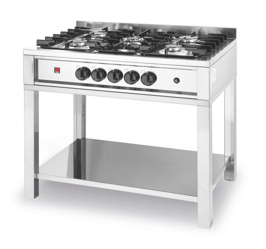 HENDI Gasspis - 5 brännare med öppen ram, Kitchen Line, 14,3 kW