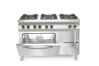 Hendi Gasspis - 6 brännare med varmluftsugn GN 1/1, Kitchen Line, 230V/3000W, 28,5kW