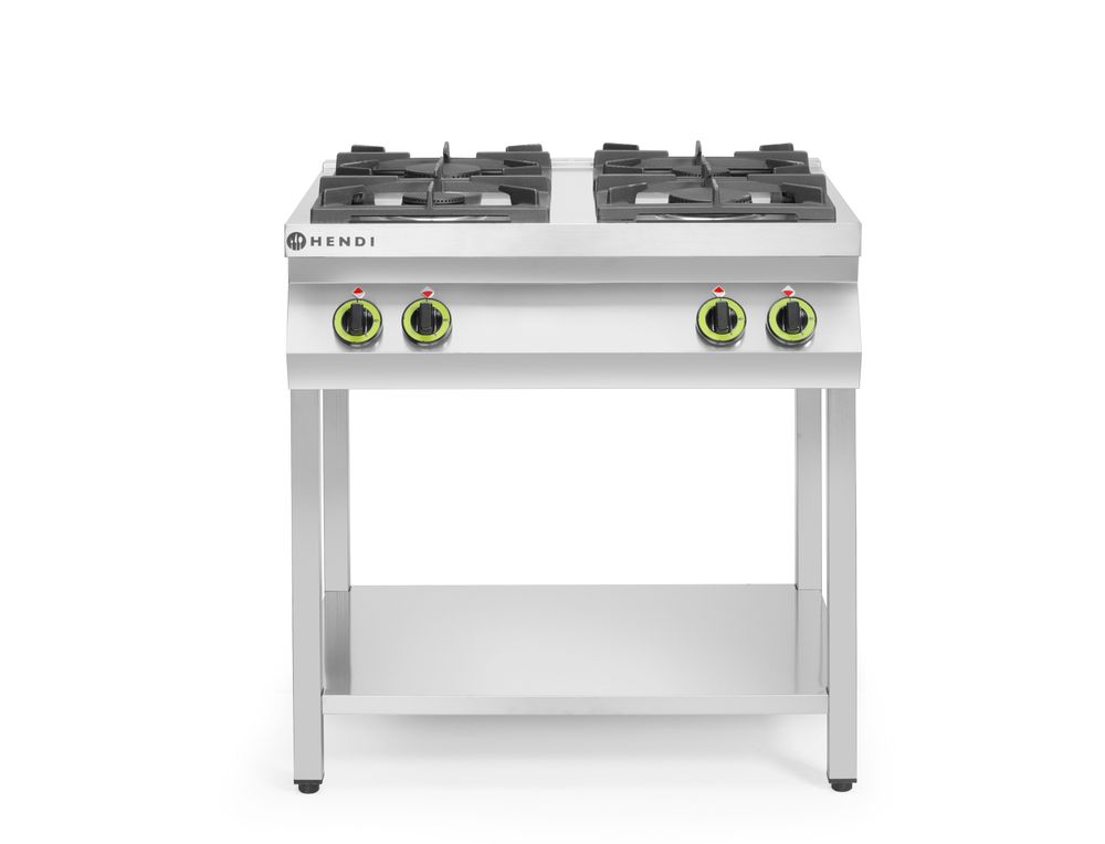 Gasspis Kitchen Line 4-brännare öppet stativ, HENDI, Kitchen Line, 19 kW, 800x700x(H)900 mm