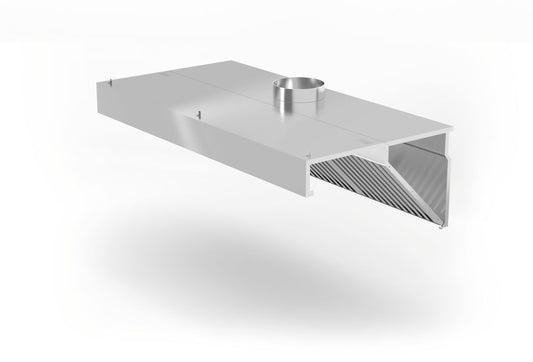 Väggmonterad köksfläkt, vinklad, HENDI, Profi Line, med LED-belysning, 1200x700x(H)450mm