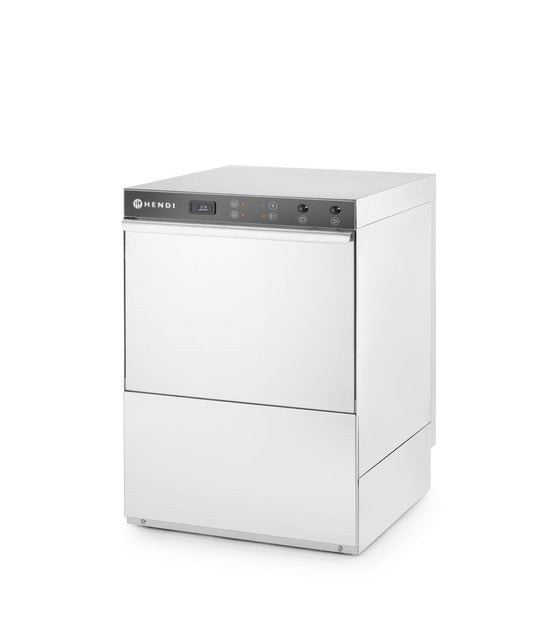 Diskmaskin 50x50 - elektromekanisk styrning, HENDI, med diskmedelspump, 400V/6600W, 570x600x(H)830mm