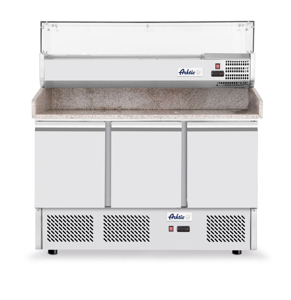 Tredörrars pizzadisk med kyldisplay 380+40L, Arktic, 254L, 230V/400W, 1400x700x(H)1491mm
