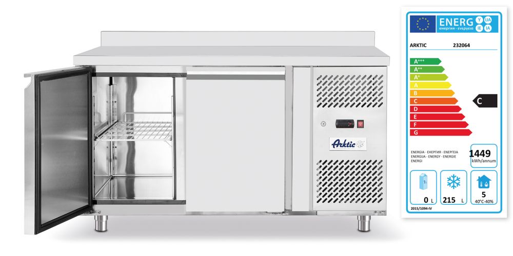 Arktic Frysbänk med två dörrar Profi Line 280L, Profi Line, GN 1/1, 280L, 230V/600W, 1360x700x(H)910mm