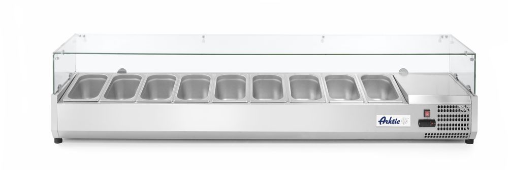 Kyld serveringsbänk GN 1/3, Arktic, 9x GN 1/3, 230V/180W, 2005x420x(H)456mm