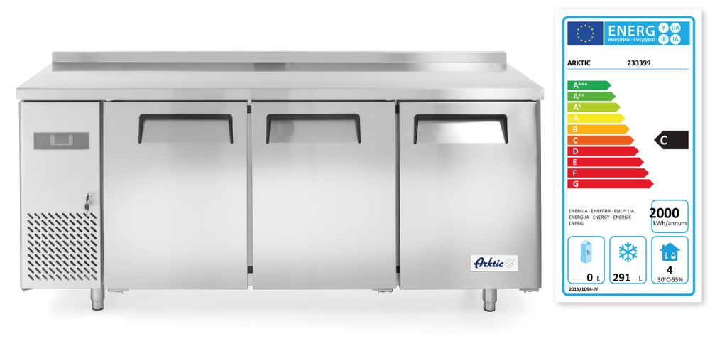 Arktic Frysbänk med tre dörrar Kitchen Line 390L, Kitchen Line, 291L, 230V/550W, 1800x600x(H)886mm