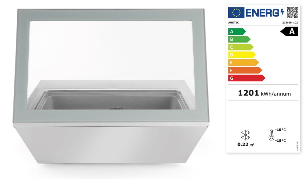 Arktic Glassfrys, 220-240V/210W, 867x735x(H)373mm