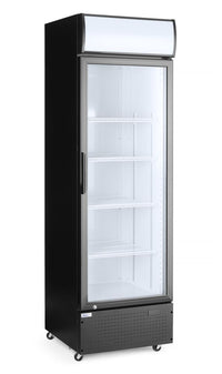Arktic Barkyl med bakgrundsbelyst panel, enkeldörr, 254L, Svart