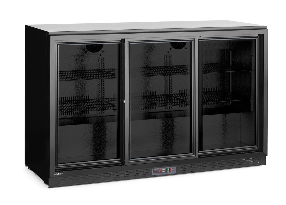 Kylskåp med barfunktion och trippelskjutdörrar, Arktic, 308L, Svart, 220-240V/160W, 1350x520x(H)865mm
