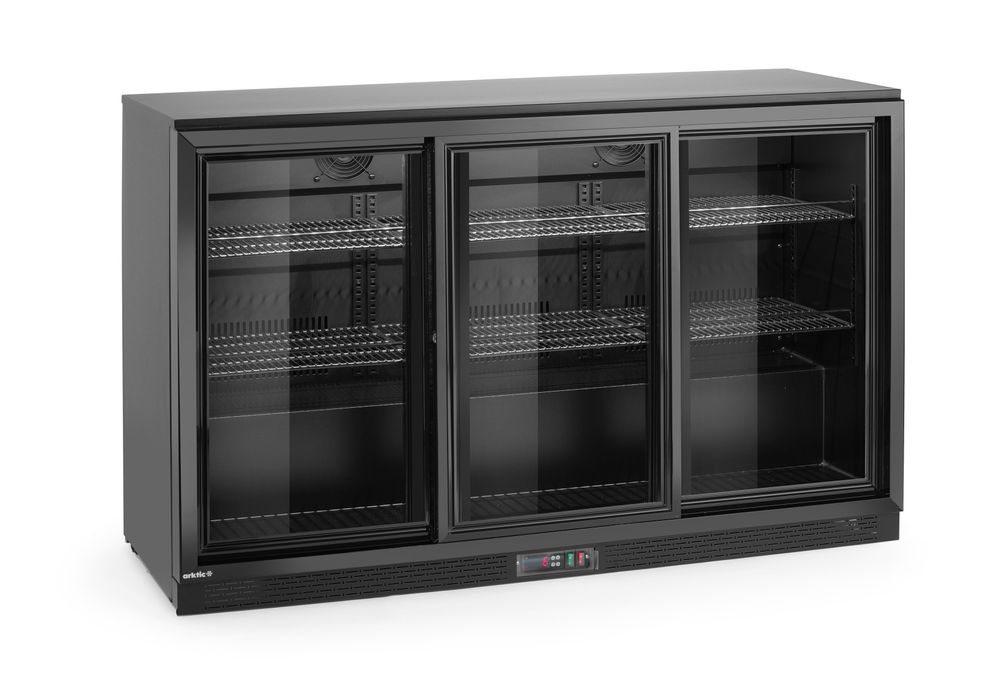 Arktic Kylskåp med barfunktion och trippelskjutdörrar, 308L, Svart, 220-240V/160W, 1350x520x(H)865mm