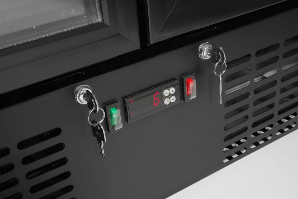 Arktic Kylskåp med barfunktion, dubbeldörr, 384L, Svart, 220-240V/365W, 900x530x(H)1820mm