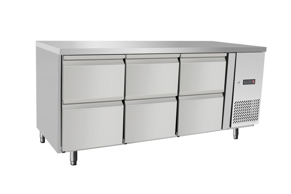 Refrigerated counter, with 6 drawers