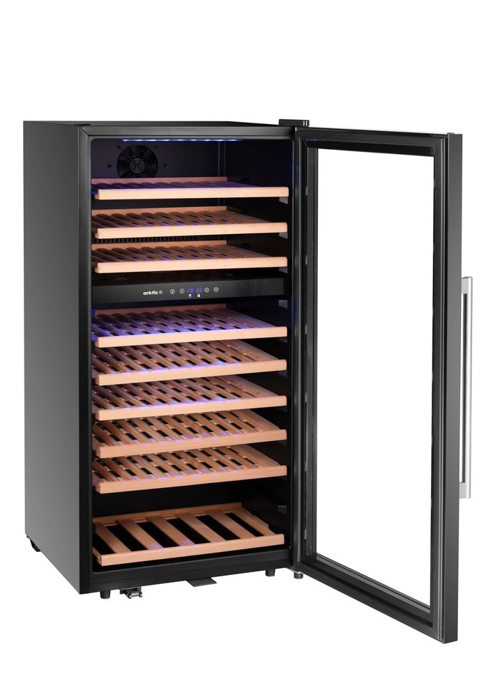 Arktic Vinkyl, 2-zoner, 91 flaskor, 230L, Svart, 569x595x(H)1215mm
