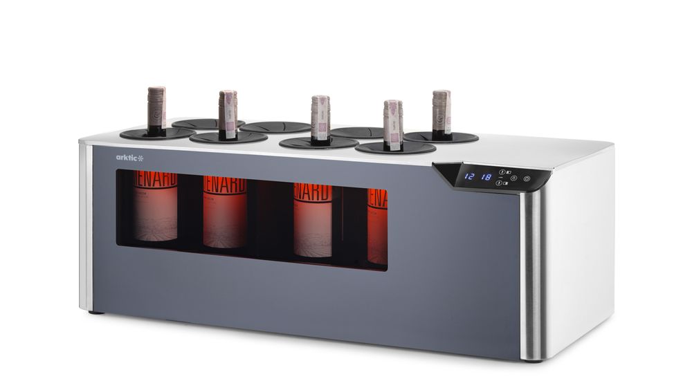 Arktic Vinkyl för bänkskiva, 2-zons Cellar, Svart, 220-240V/60W, 800x350x(H)293mm