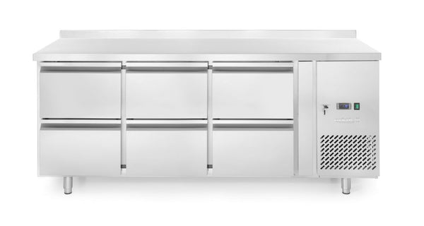 Refrigerated counter, 6 drawers